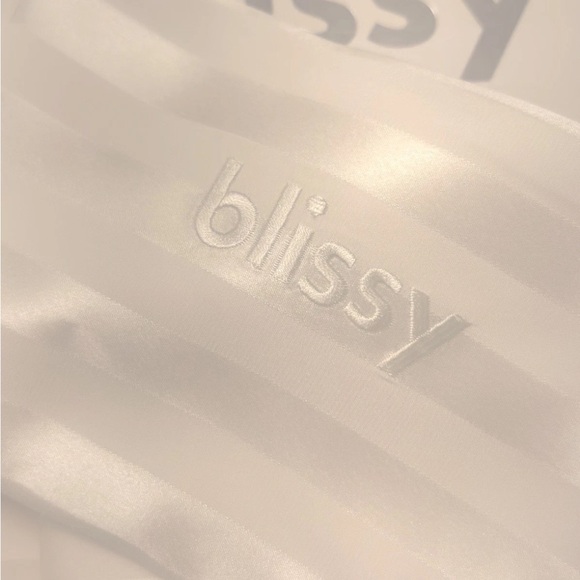 Blissy 22-Momme 100% Mulberry Silk Pillowcase White Striped Queen Size 20"x 30” - Picture 5 of 8